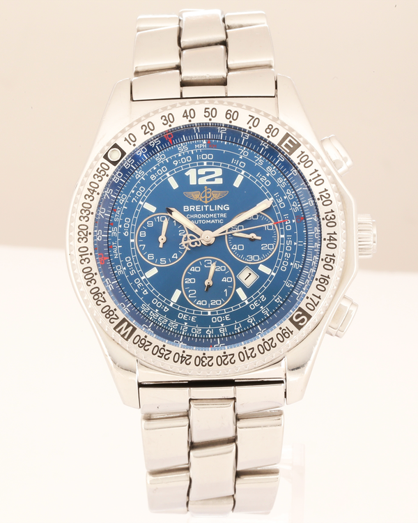 No Reserve - 2000 Breitling B-2 44MM Blue Dial Steel Bracelet (A42362)