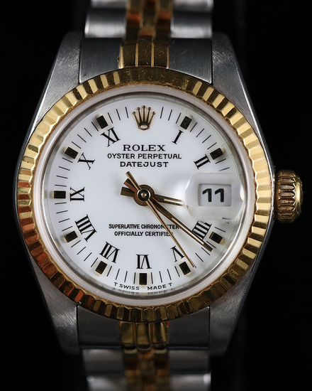 1986 Rolex Lady-Datejust 26MM White Dial Two-Tone Jubilee Bracelet (69173)