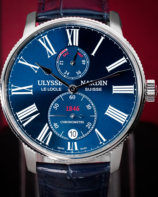 2021 Ulysse Nardin Marine Torpilleur 42MM Blue Dial Leather Strap (1183-310/43)