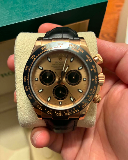 2016 Rolex Cosmograph Daytona 40MM Sundust Dial Leather Strap (116515LN)