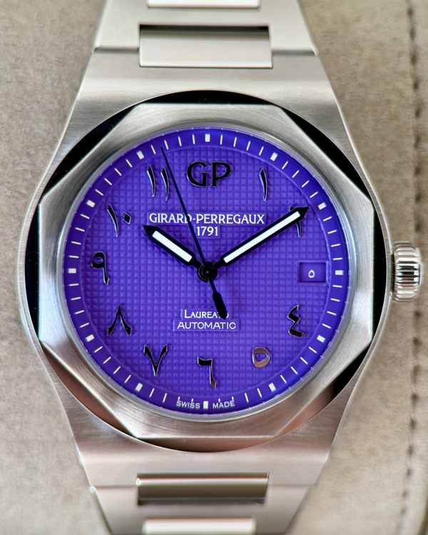 2020 Girard Perregaux Laureato "Middle East" S.E. 42MM Purple Dial Steel Bracelet (81010-11-1746-11A)