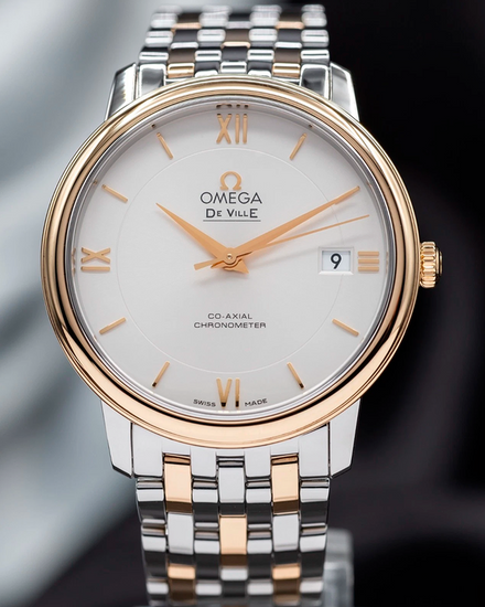Omega De Ville Prestige 36.8MM Silver Dial Two-Tone Bracelet (424.20.37.20.02.001)
