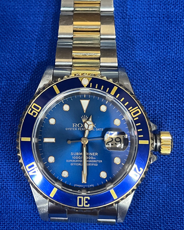 1993 Rolex Submariner Date "Bluesy" 40MM Blue Dial Two-Tone Oyster Bracelet (16613)