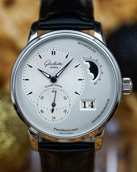 No Reserve - 2024 Glashütte Original PanoMaticLunar 40MM Silver Dial Leather Strap (1-90-02-42-32-05)