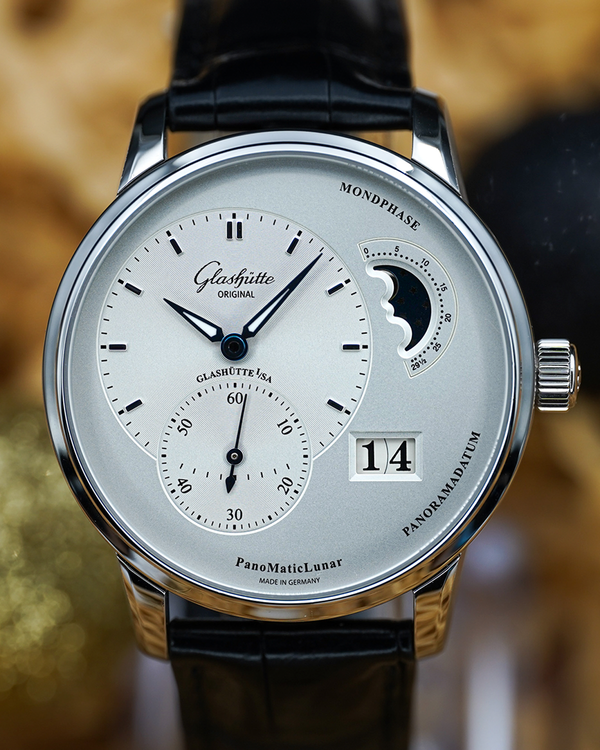 No Reserve - 2024 Glashütte Original PanoMaticLunar 40MM Silver Dial Leather Strap (1-90-02-42-32-05)