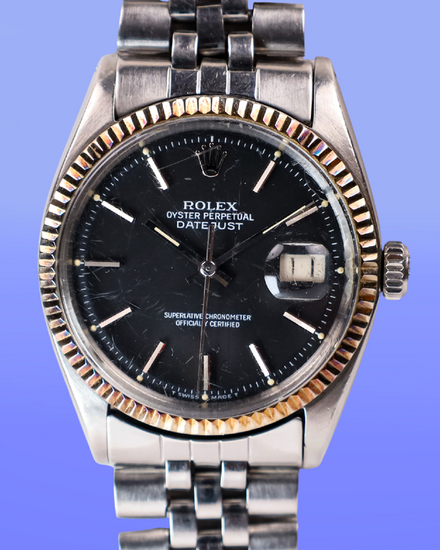 No Reserve - 1964 Rolex Datejust 36MM Black Dial Jubilee Bracelet (1601)