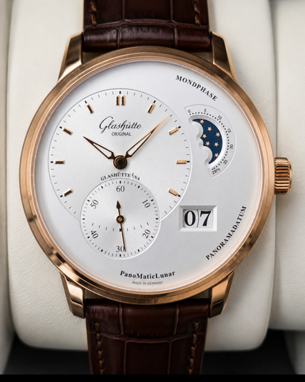 2024 Glashütte Original PanoMaticLunar 40MM Silver Dial Leather Strap (1-90-02-45-35-04)