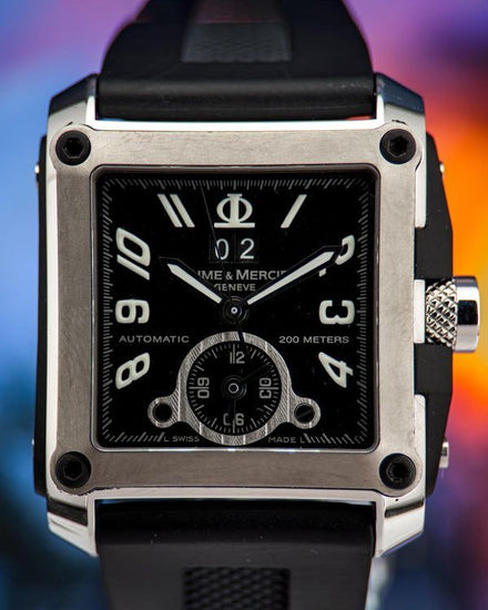 Baume & Mercier Hampton XL Magnum 34MM Black Dial Rubber Strap (M0A08749)