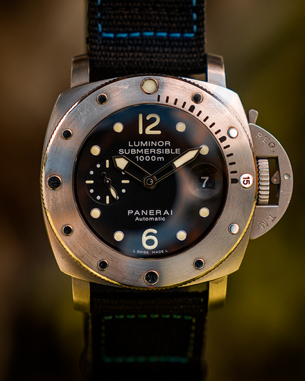 2007 Panerai Submersible 1950 44MM Black Dial Textile Strap (PAM00243)