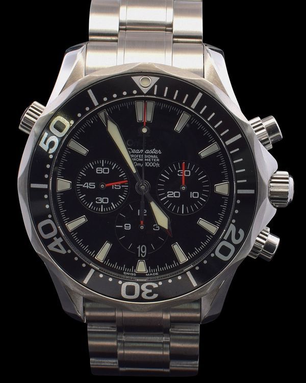 (Working) Omega Seamaster Diver 300M Chronograph 42MM Black Dial Steel Bracelet (2594.52.00)