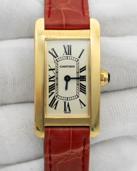 2022 Cartier Tank Américaine 19MM Quartz White Dial Leather Strap (W2601556)