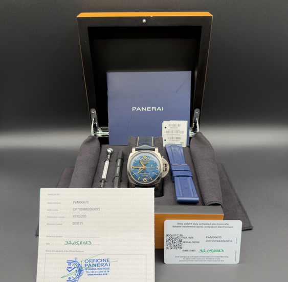2023 Panerai Luminor Equation of Time GMT L.E. 47MM Blue Dial Leather Strap (PAM00670)