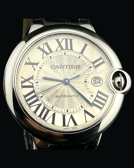 2016 Cartier Ballon Bleu De Cartier 42MM Silver Dial Leather Strap (W69016Z4)