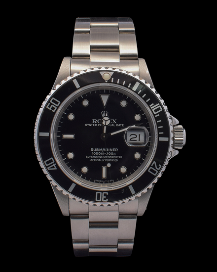 1989 Rolex Submariner Date 40MM Black Dial Oyster Bracelet (16610)