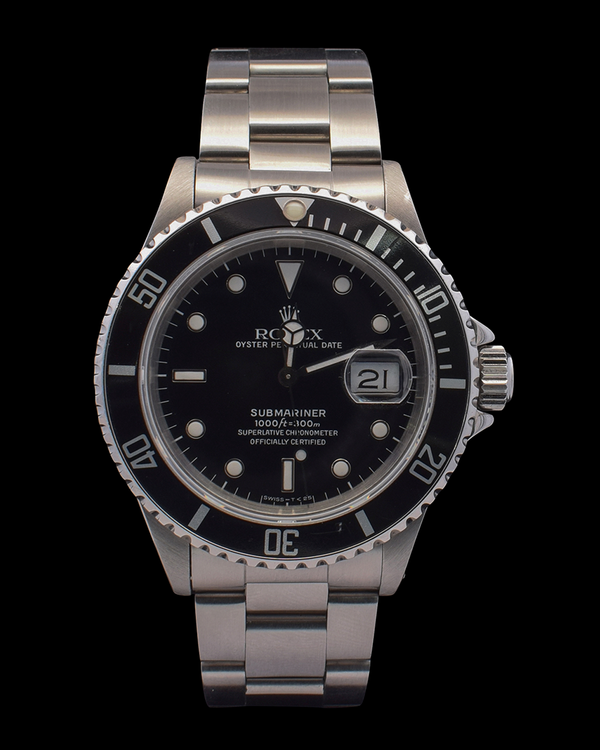 1989 Rolex Submariner Date 40MM Black Dial Oyster Bracelet (16610)