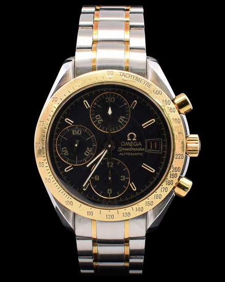 Omega Speedmaster Date 39MM Black Dial Two-Tone Bracelet (3313.50.00)