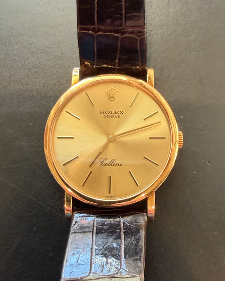 Rolex Cellini 32MM Champagne Dial Leather Strap (5112)