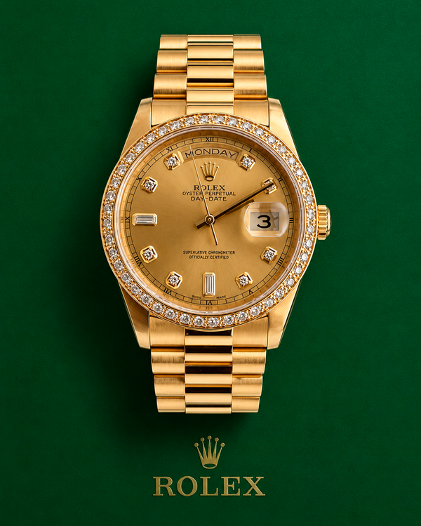 Rolex Day-Date 36MM Champagne Dial Yellow Gold President Bracelet (18238)