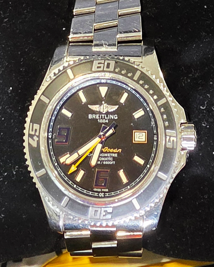 No Reserve - 2012 Breitling Superocean 44MM Black Dial Steel Bracelet (A17391A8/BA78-163A)
