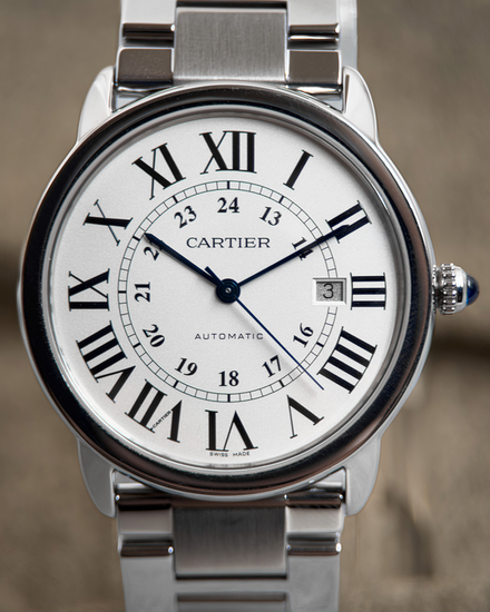 No Reserve - 2016 Cartier Ronde De Cartier Solo 42MM Silver Dial Steel Bracelet (W6701011)