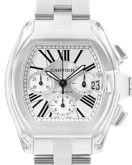 Cartier Roadster XL 43MM Silver Dial Steel Bracelet (W62019X6)