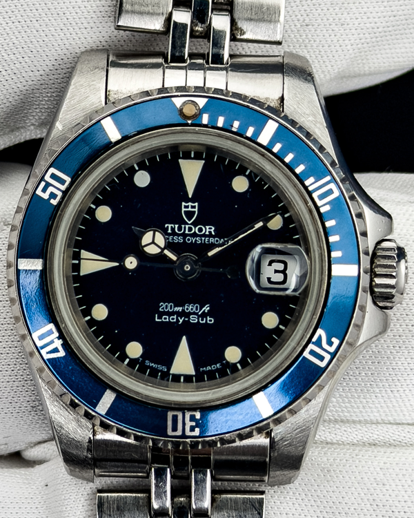 1991 Tudor Princess Oysterdate Lady-Sub 28MM Navy Blue Dial Steel Bracelet (96090)