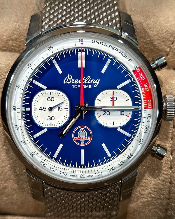 No Reserve - 2026 Breitling Top Time B01 Chronograph "Shelby Cobra" 41MM Blue Dial Steel Bracelet (AB0176)