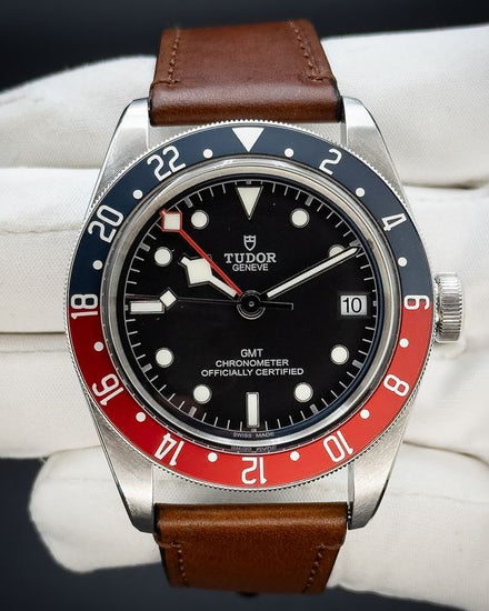 No Reserve - 2020 Tudor Black Bay GMT "Pepsi" Black Dial Leather Strap (79830RB)