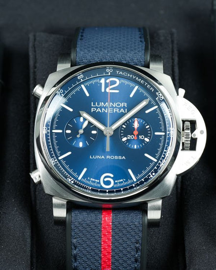 2021 Panerai Luminor Chrono "Luna Rossa" 44MM Blue Dial Textile Strap (PAM01303)