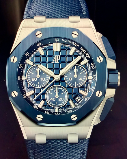 2026 Audemars Piguet Royal Oak Offshore Chronograph 43MM Blue Dial Textile Strap (26420SO.OO.A029VE.01)