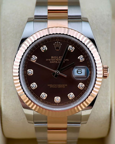 2025 Rolex Datejust 41MM Chocolate Dial Two-Tone Oyster Bracelet (126331)