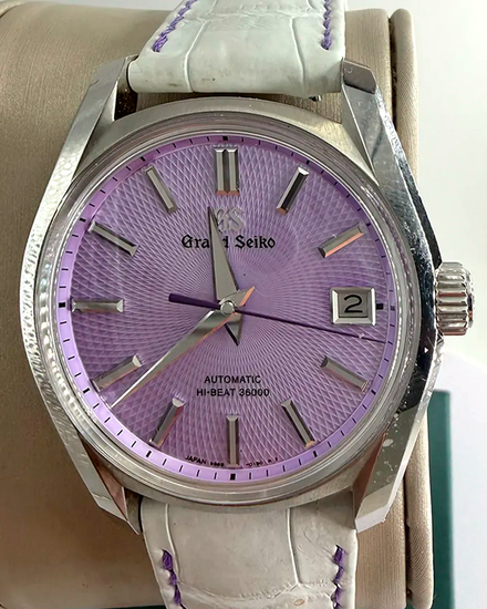 2024 Grand Seiko Heritage Collection "Paulownia" L.E. 40MM Lavender Dial Aftermarket Leather Strap (SBGH337G)
