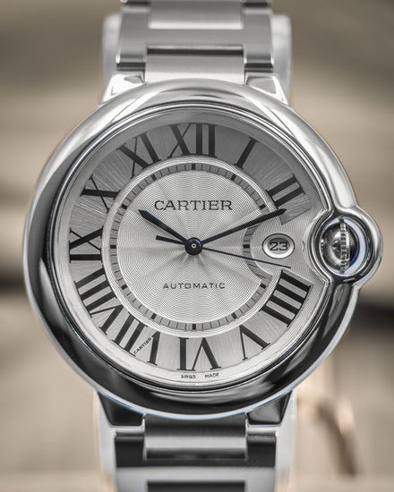 No Reserve - 2015  Cartier Ballon Bleu 42MM Silver Dial Steel Bracelet (W69012Z4)