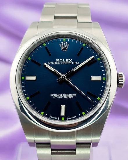 2019 Rolex Oyster Perpetual 39MM Blue Dial Oyster Bracelet (114300)