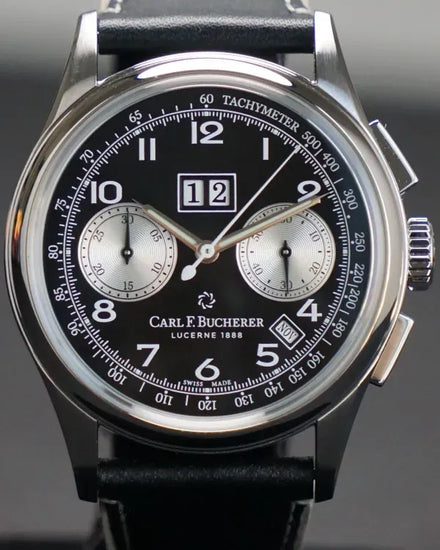 No Reserve - Carl F. Bucherer Heritage BiCompax Annual L.E. 41MM Black Dial Leather Strap (00.10803.08.32.01)