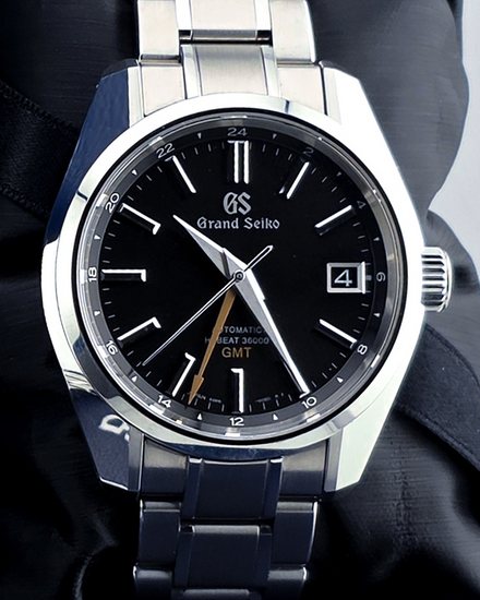 2024 Grand Seiko Heritage Hi-Beat 36000 GMT 40MM Black "Mt. Iwate" Dial Steel Bracelet (SBGJ265G)