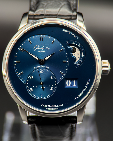 2021 Glashütte Original PanoMaticLunar 40MM Blue Dial Leather Strap (1-90-02-46-32-35)