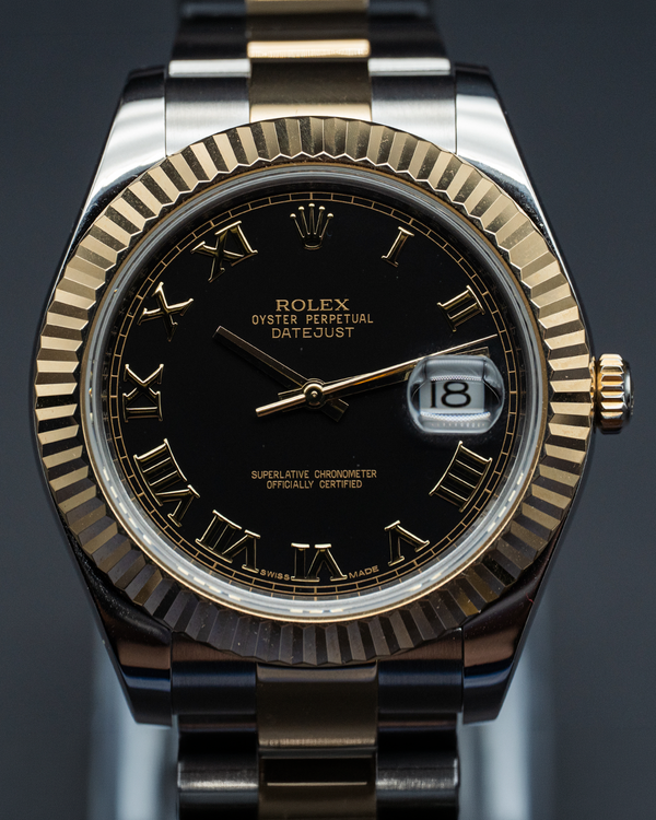 2014 Rolex Datejust II 41MM Black Dial Two-Tone Oyster Bracelet (116333)