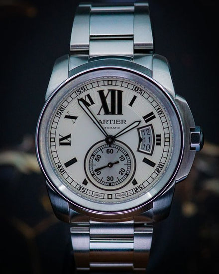No Reserve - 2014 Cartier Calibre de Cartier 42MM Silver Dial Steel Bracelet (W7100015)