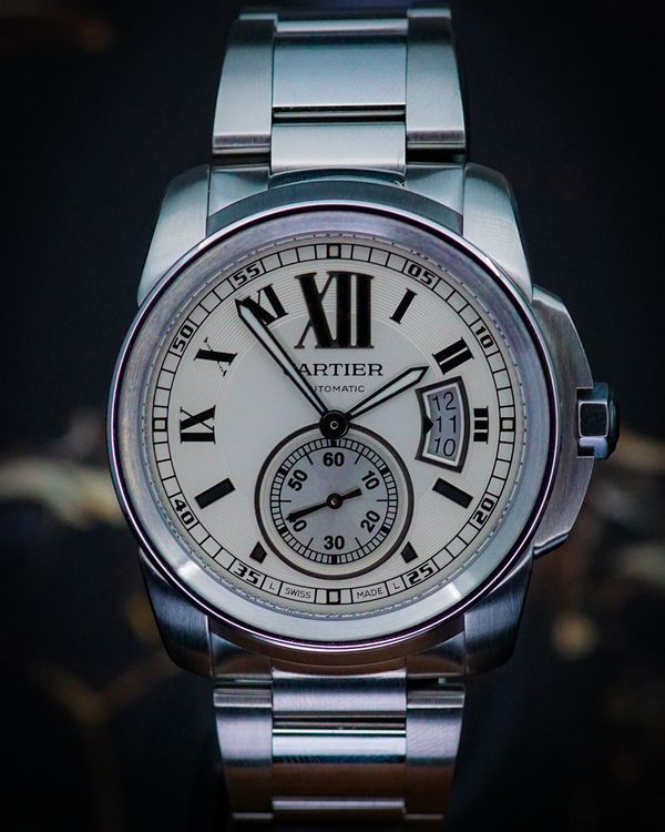 No Reserve - 2014 Cartier Calibre de Cartier 42MM Silver Dial Steel Bracelet (W7100015)
