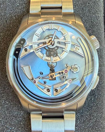 2025 Christopher Ward Bel Canto "Cielo" 41MM Blue Dial Titanium Bracelet (C01-41APT0-T00B1)
