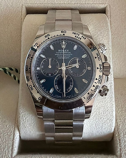 2022 Rolex Cosmograph Daytona 40MM Blue Dial White Gold Oyster Bracelet (116509)