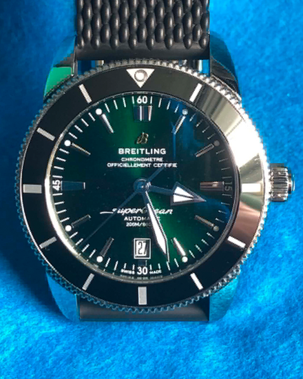 2024 Breitling Superocean Heritage II B20 46MM Green Dial Rubber Strap (AB2020121L1S1)