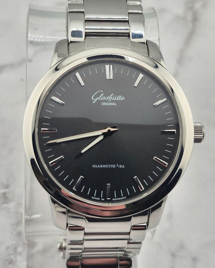 No Reserve - 2008 Glashütte Original Senator 40MM Grey Dial Steel Bracelet (100-08-04-02-14)