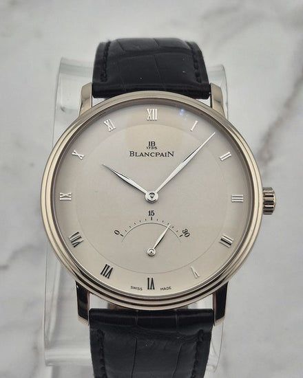 No Reserve - Blancpain Villeret 40MM Silver Dial Leather Strap (4063-1542-55B)
