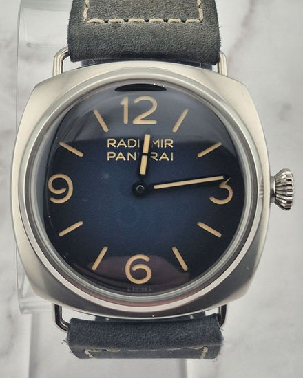 No Reserve - 2026 Panerai Radiomir Tre Giorni 45MM Blue Dial Leather Strap (PAM01335)