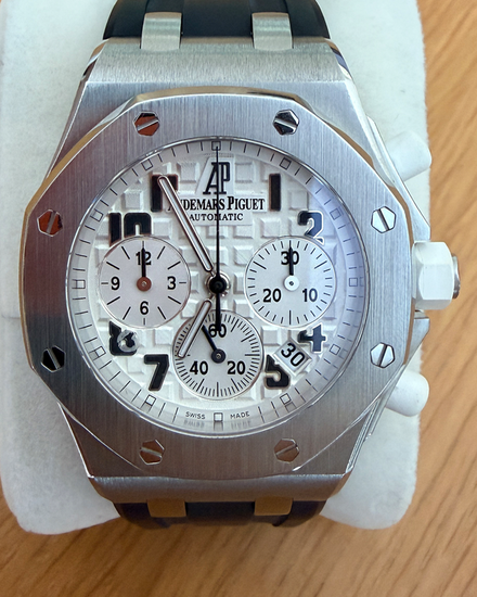 2012 Audemars Piguet Royal Oak Offshore Chronograph 37MM White Dial Rubber Strap (26283ST)
