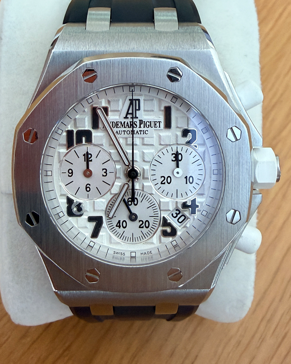 2012 Audemars Piguet Royal Oak Offshore Chronograph 37MM White Dial Rubber Strap (26283ST)