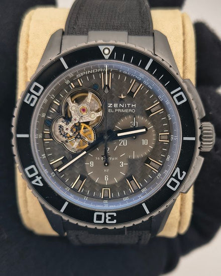 2015 Zenith El Primero Stratos Spindrift Racing 45MM Black Dial Rubber Strap (75.2060.4061/21.R573)