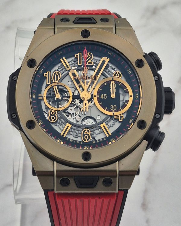 Hublot Big Bang Unico Full Magic Gold 45MM Skeleton Dial Rubber Strap (411.MX.1138.RX)